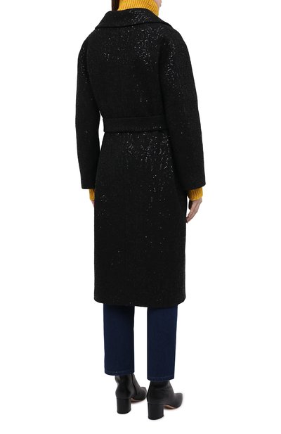 Шерстяное пальто с отделкой пайетками SEVEN LAB, арт. CAB black brilliant, фото 4