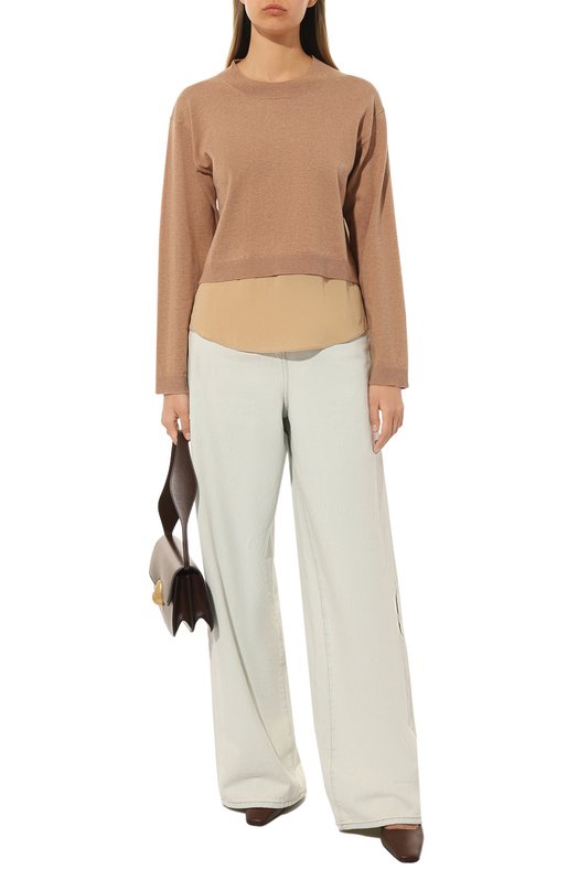 Пуловер из шерсти и хлопка See by Chloé Бежевый, фото 2