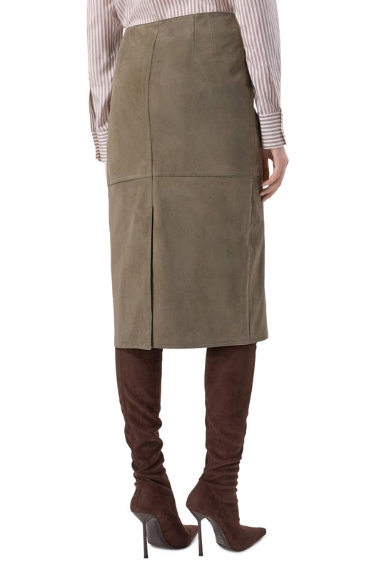 Замшевая юбка Weekend Max Mara PALA Хаки  PALA Фото 4