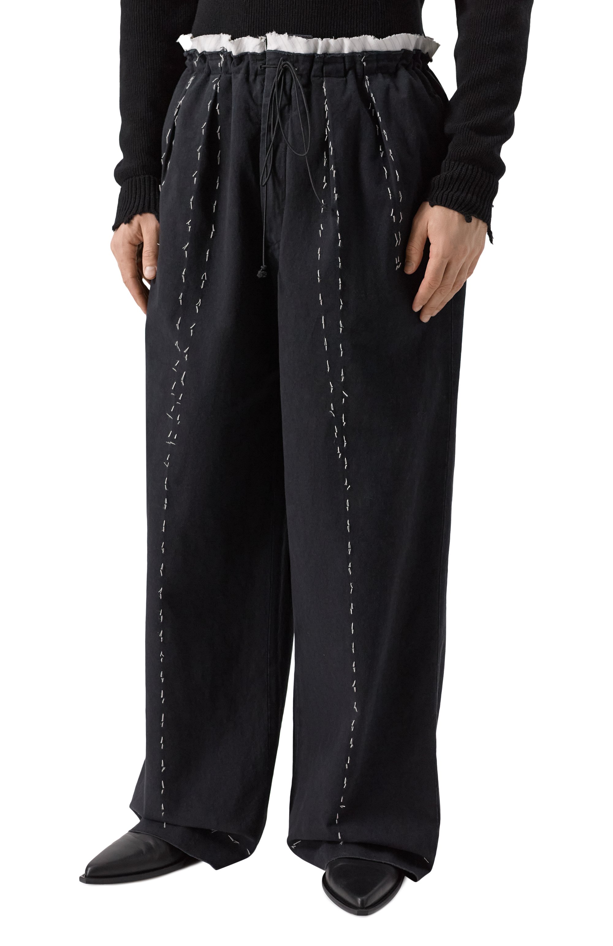 Брюки из хлопка и льна MAISON MARGIELA, арт. S50KA0664/M35295, фото 3