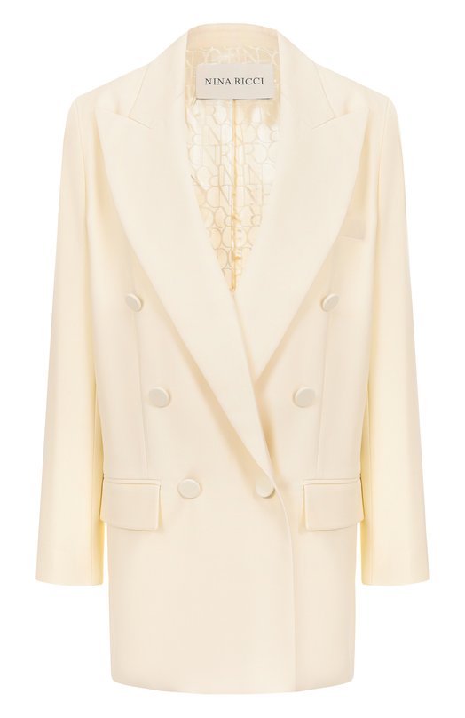 Шерстяной жакет Nina Ricci 25ACVE002/WV0324 Кремовый 25ACVE002/WV0324