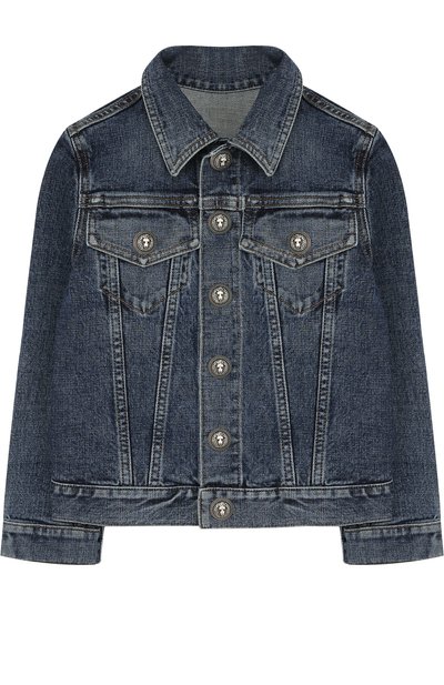 Джинсовая куртка с принтом на спине BALMAIN, арт. S8E/2029/T251, фото 1