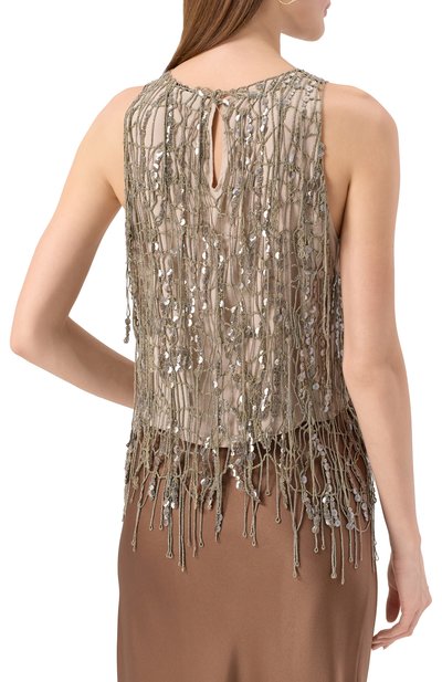 Топ с отделкой стразами BRUNELLO CUCINELLI, арт. MSFR21700, фото 4