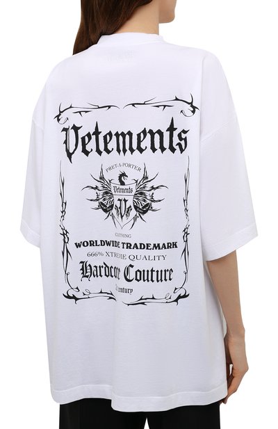 Хлопковая футболка VETEMENTS, арт. UA52TR480W 1610/W, фото 4