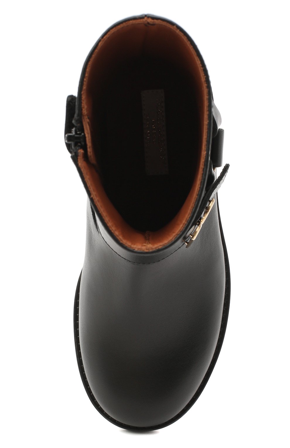 Кожаные ботинки DOLCE & GABBANA черного цвета по цене 47200 руб., арт. D10987/AW998/29-36, фото 4 Кожаные ботинки DOLCE & GABBANA, арт. D10987/AW998/29-36, фото 4