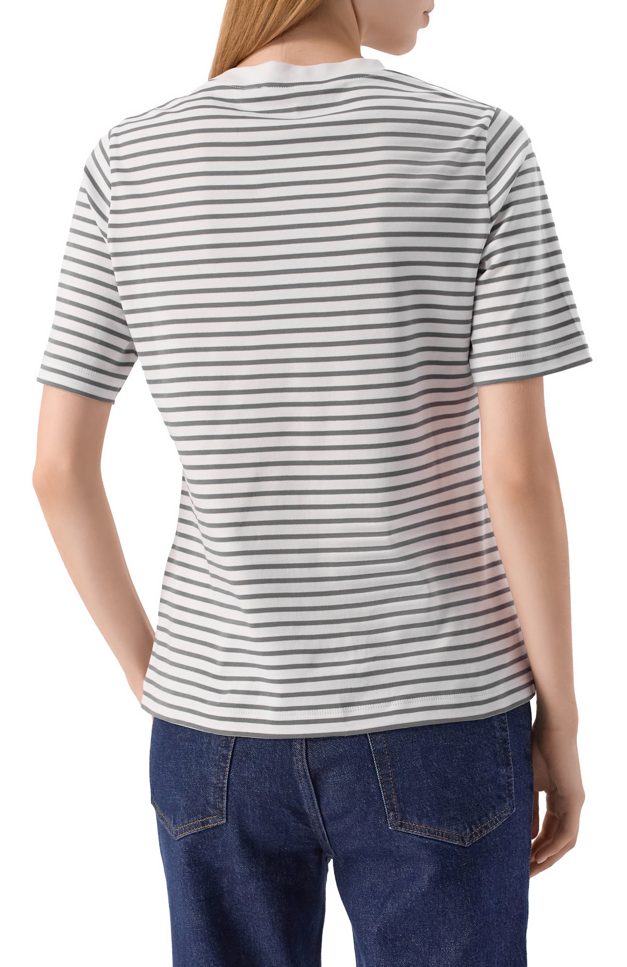 Хлопковая футболка WINDSOR белого цвета по цене 18900 руб., арт. 52 DT205 10015934, фото 4 Хлопковая футболка WINDSOR, арт. 52 DT205 10015934, фото 4