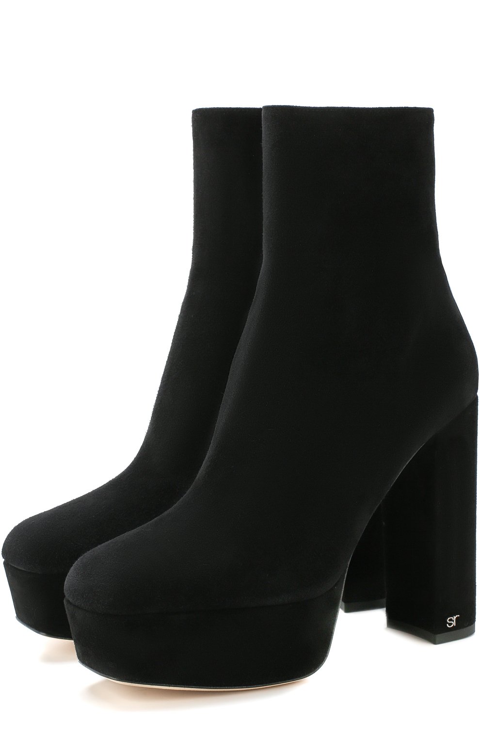 Замшевые ботильоны на устойчивом каблуке и платформе SERGIO ROSSI, арт. A81810-MCAZ01, фото 1