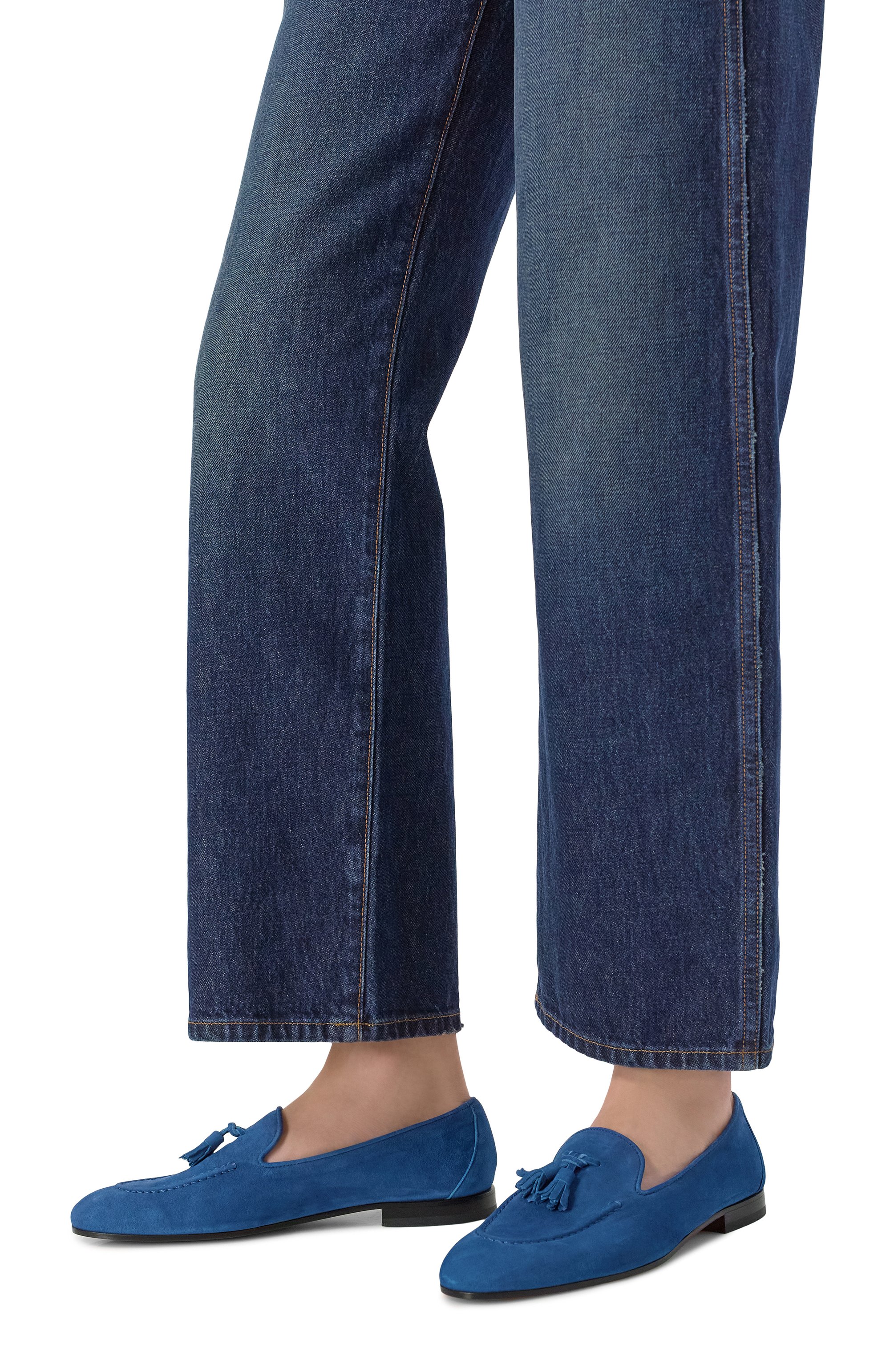 Замшевые лоферы DOUCAL'S синего цвета по цене 56850 руб., арт. DD8313MEGNUF278N, фото 2 Замшевые лоферы DOUCAL'S, арт. DD8313MEGNUF278N, фото 2