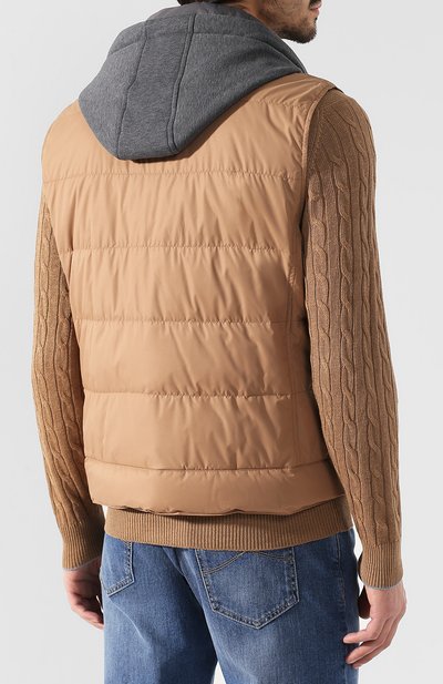 Пуховый жилет BRUNELLO CUCINELLI бежевого цвета по цене 335000 руб., арт. MM4593881G, фото 4 Пуховый жилет BRUNELLO CUCINELLI, арт. MM4593881G, фото 4