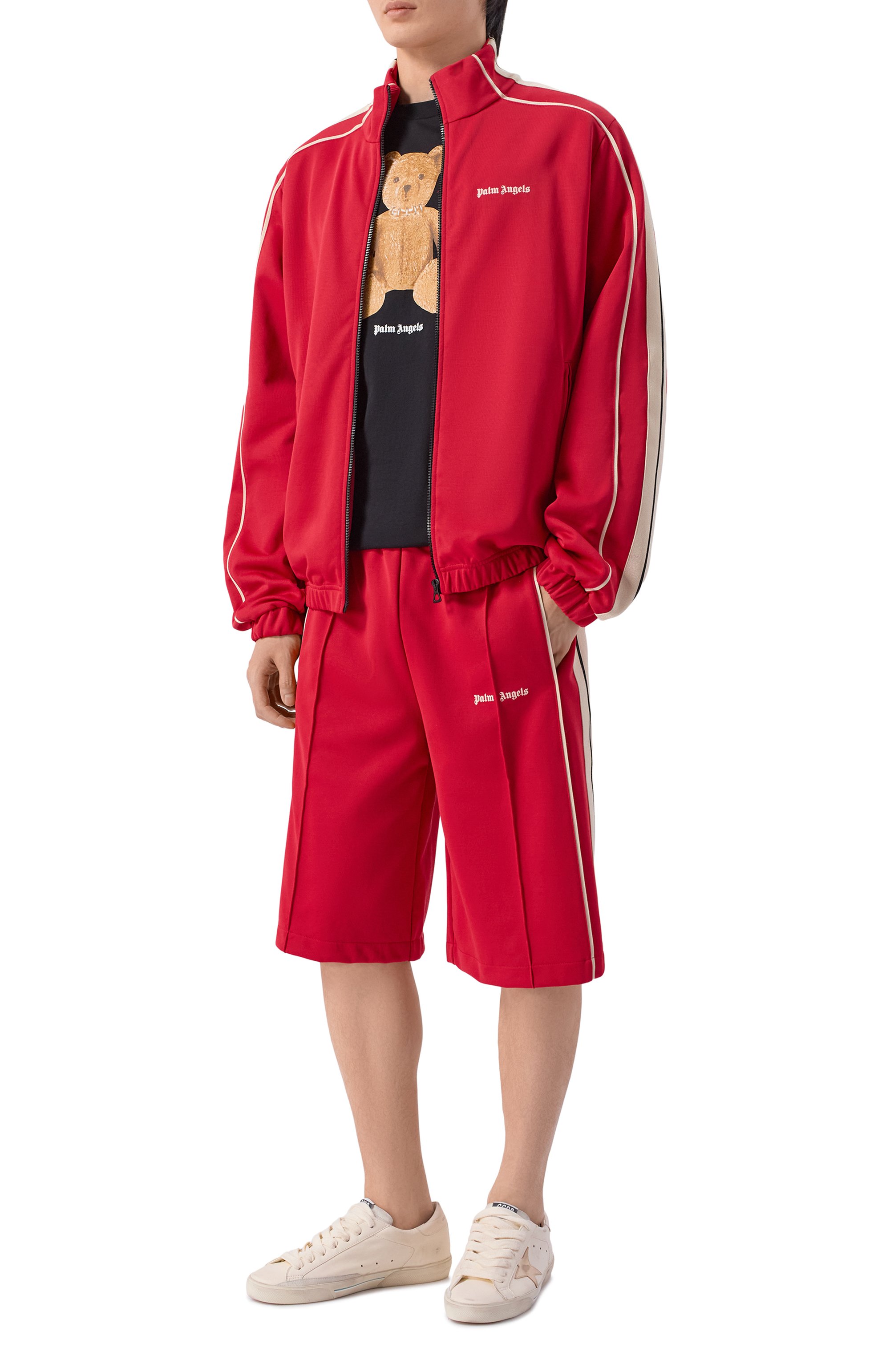 Толстовка PALM ANGELS красного цвета по цене 58250 руб., арт. PMBD08NS26FAB001, фото 2 Толстовка PALM ANGELS, арт. PMBD08NS26FAB001, фото 2