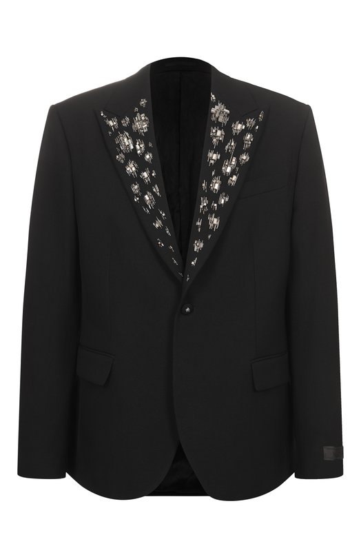 Шерстяной пиджак Versace 1017383/1A12339 Чёрный 1017383/1A12339