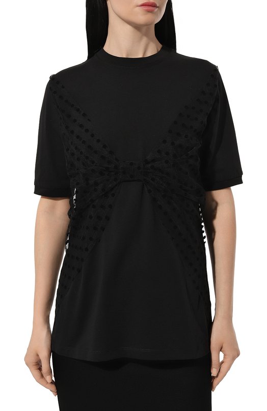 Хлопковая футболка Nina Ricci 24PJT0020 Чёрный  24PJT0020 Фото 3