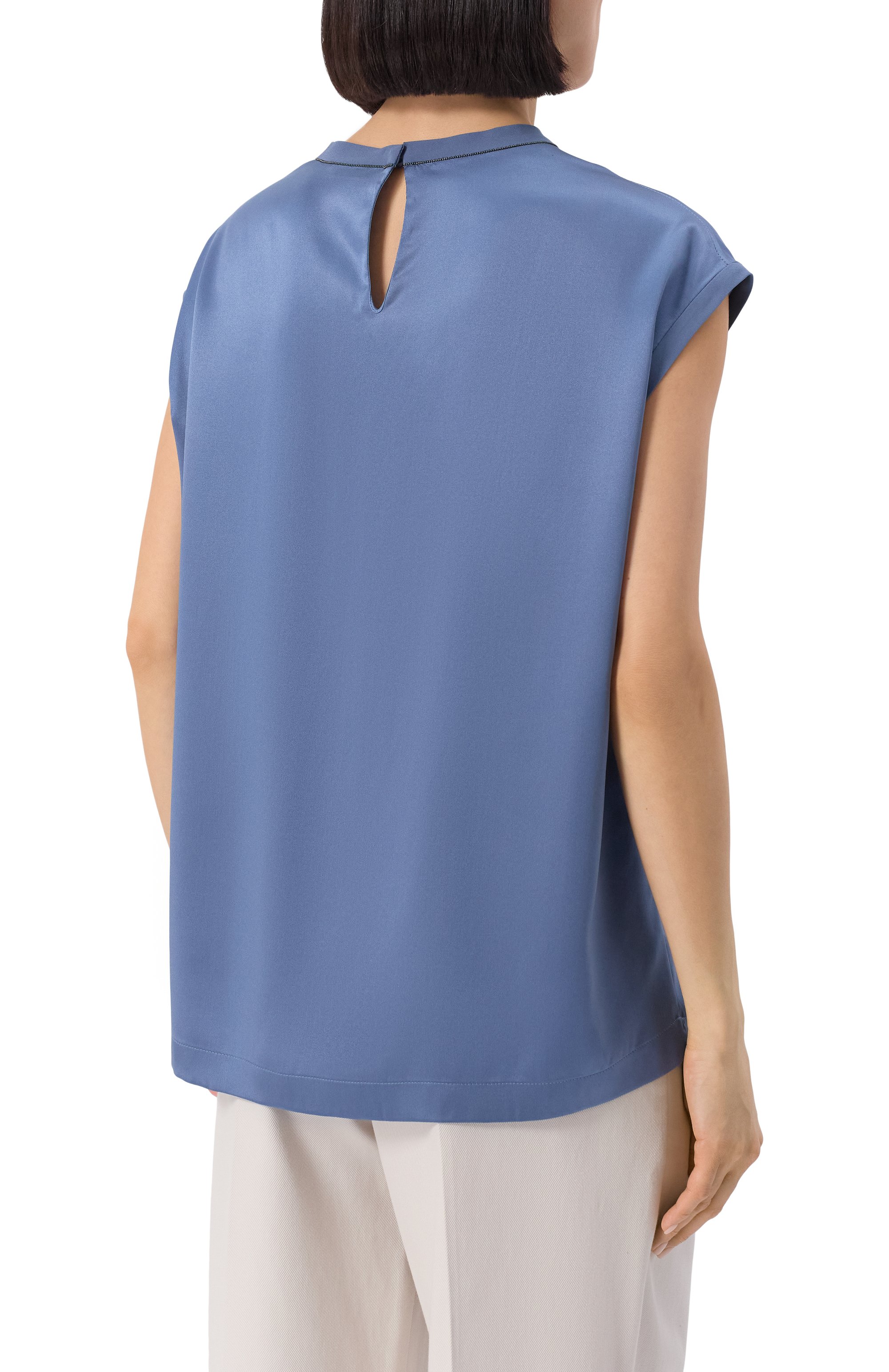 Атласный топ BRUNELLO CUCINELLI, арт. MPC59EH500, фото 4