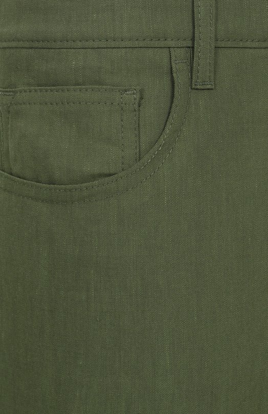 Брюки изо льна и шерсти Canali U7052/AE02571 Зелёный  U7052/AE02571 Фото 6