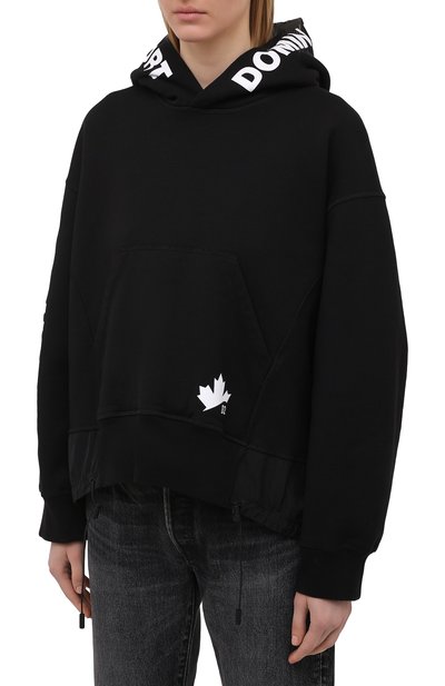 Хлопковое худи DSQUARED2 черного цвета по цене 51250 руб., арт. S75GU0326/S25042, фото 3 Хлопковое худи DSQUARED2, арт. S75GU0326/S25042, фото 3