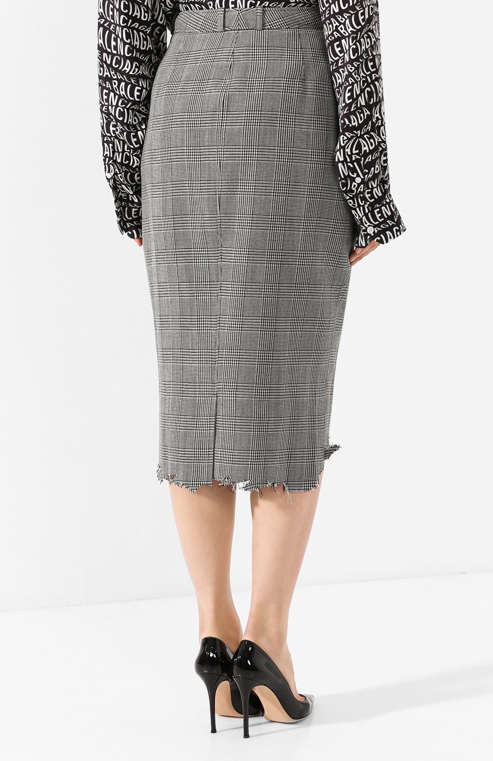 Шерстяная юбка VETEMENTS, арт. WAH20SK400/GREY CHECK, фото 4