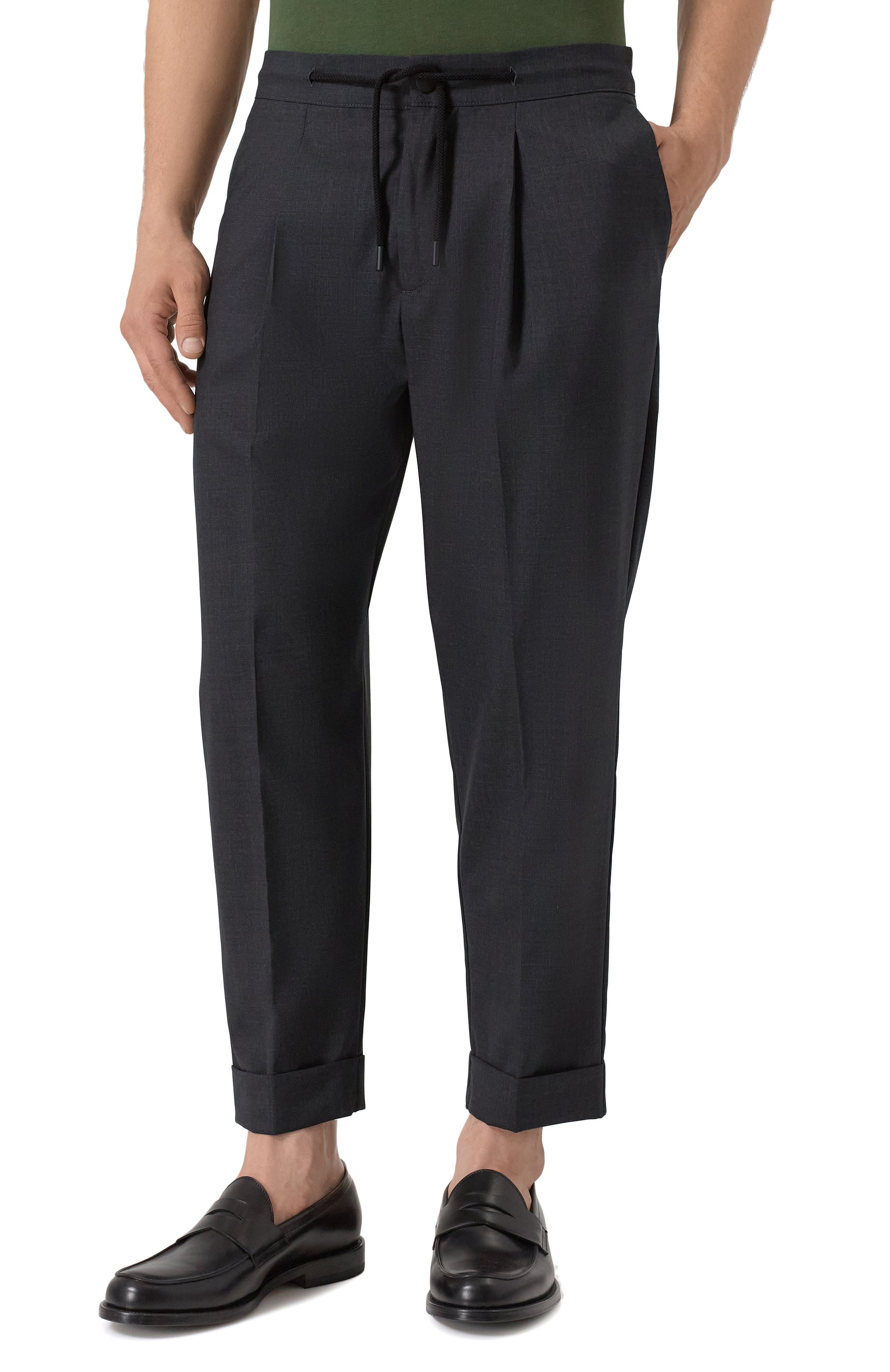 Шерстяные брюки KITON темно-серого цвета по цене 190500 руб., арт. UPKN023K0371103, фото 3 Шерстяные брюки KITON, арт. UPKN023K0371103, фото 3