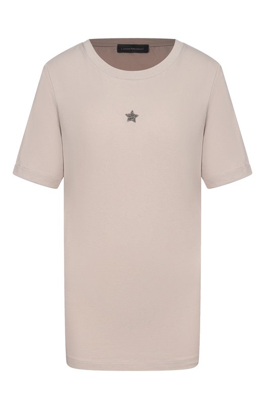 Хлопковая футболка Lorena Antoniazzi TS24/9999 Бежевый TS24/9999
