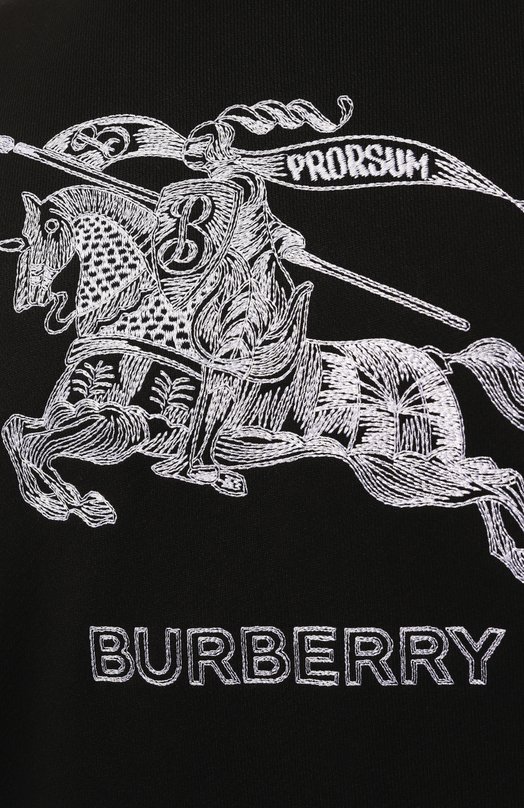 Хлопковый свитшот Burberry 8072777 Чёрный  8072777 Фото 5