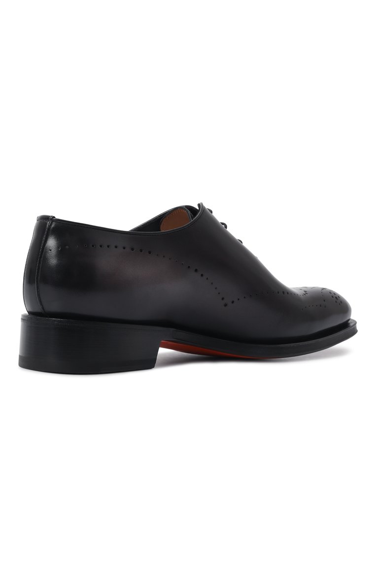 Мужские кожаные оксфорды SANTONI темно-серого цвета, арт. MCCG18542MC8HFUL | Фото 5 (Стили: Классический; Нос: Не проставлено; Мужское Кросс-КТ: Броги-обувь; Материал сплава: Проставлено; Материал внутренний: Натуральная кожа; Материал внешний: Натуральная кожа)