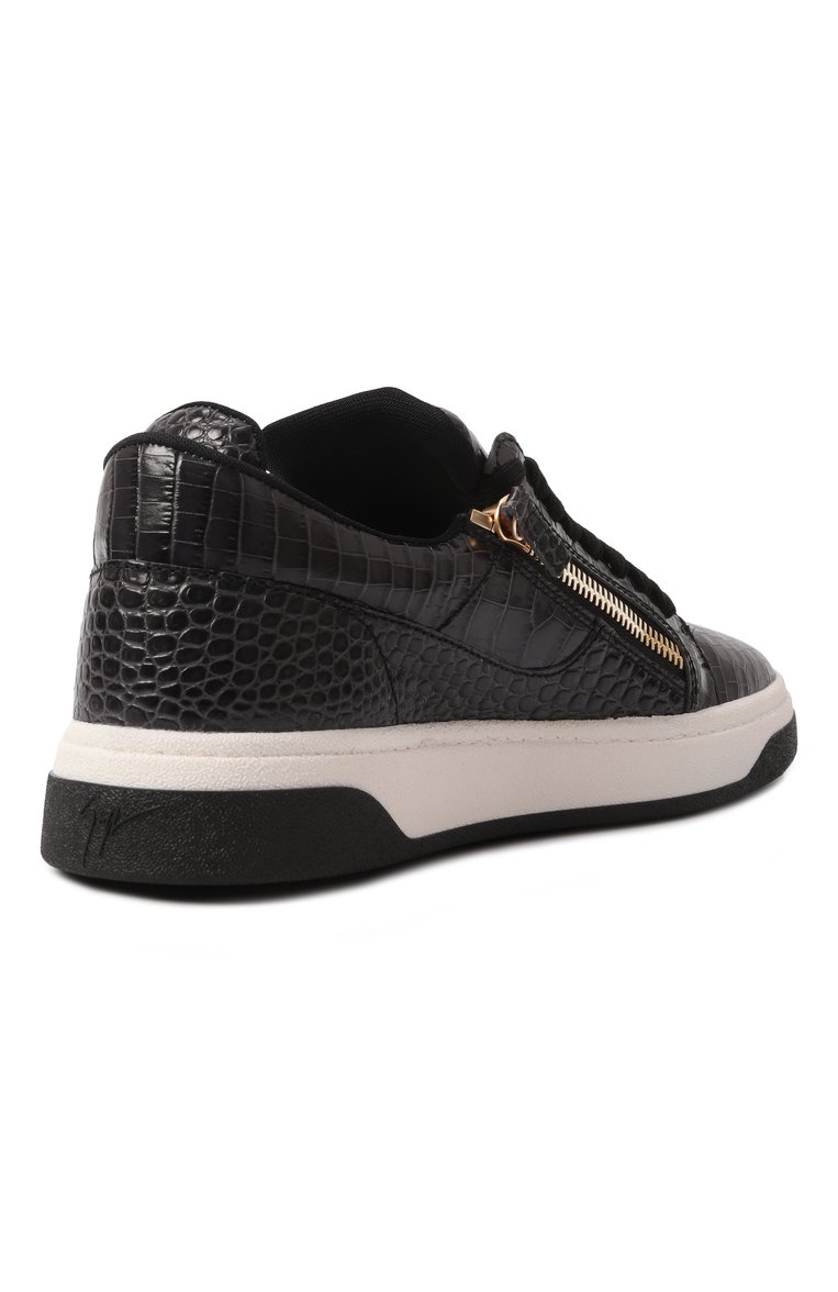 Мужские кожаные кеды GIUSEPPE ZANOTTI DESIGN черного цвета, арт. RM30063 | Фото 5 (Подошва: Массивная; Материал внешний: Натуральная кожа; Материал внутренний: Текстиль; Стили: Классический; Кросс-КТ: Низкие; Материал утеплителя: Без утеплителя)