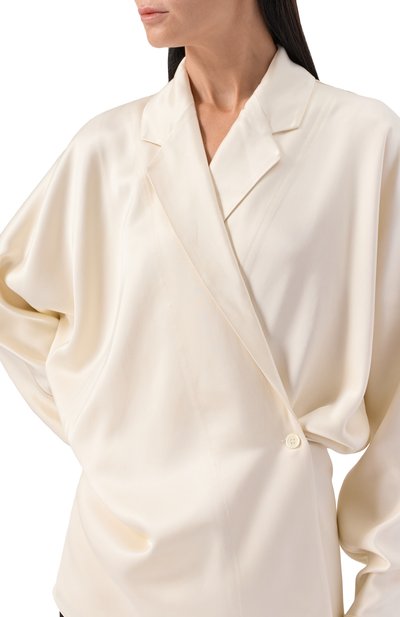 Блузка из вискозы TOTEME кремового цвета по цене 84850 руб., арт. 253-WRT0543-FB0382, фото 5 Блузка из вискозы TOTEME, арт. 253-WRT0543-FB0382, фото 5