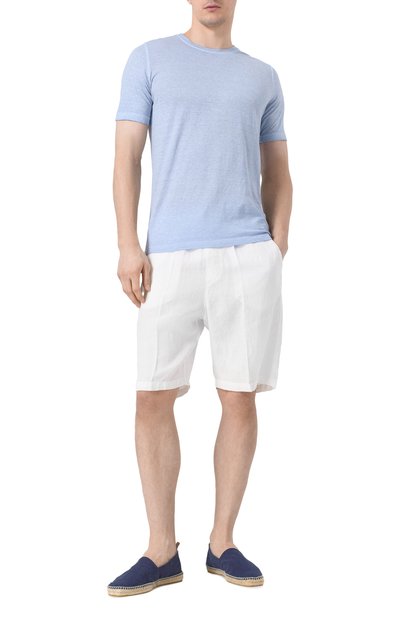 Льняные шорты 120% LINO белого цвета по цене 27100 руб., арт. 32ALIM29CM/0253/000, фото 2 Льняные шорты 120% LINO, арт. 32ALIM29CM/0253/000, фото 2