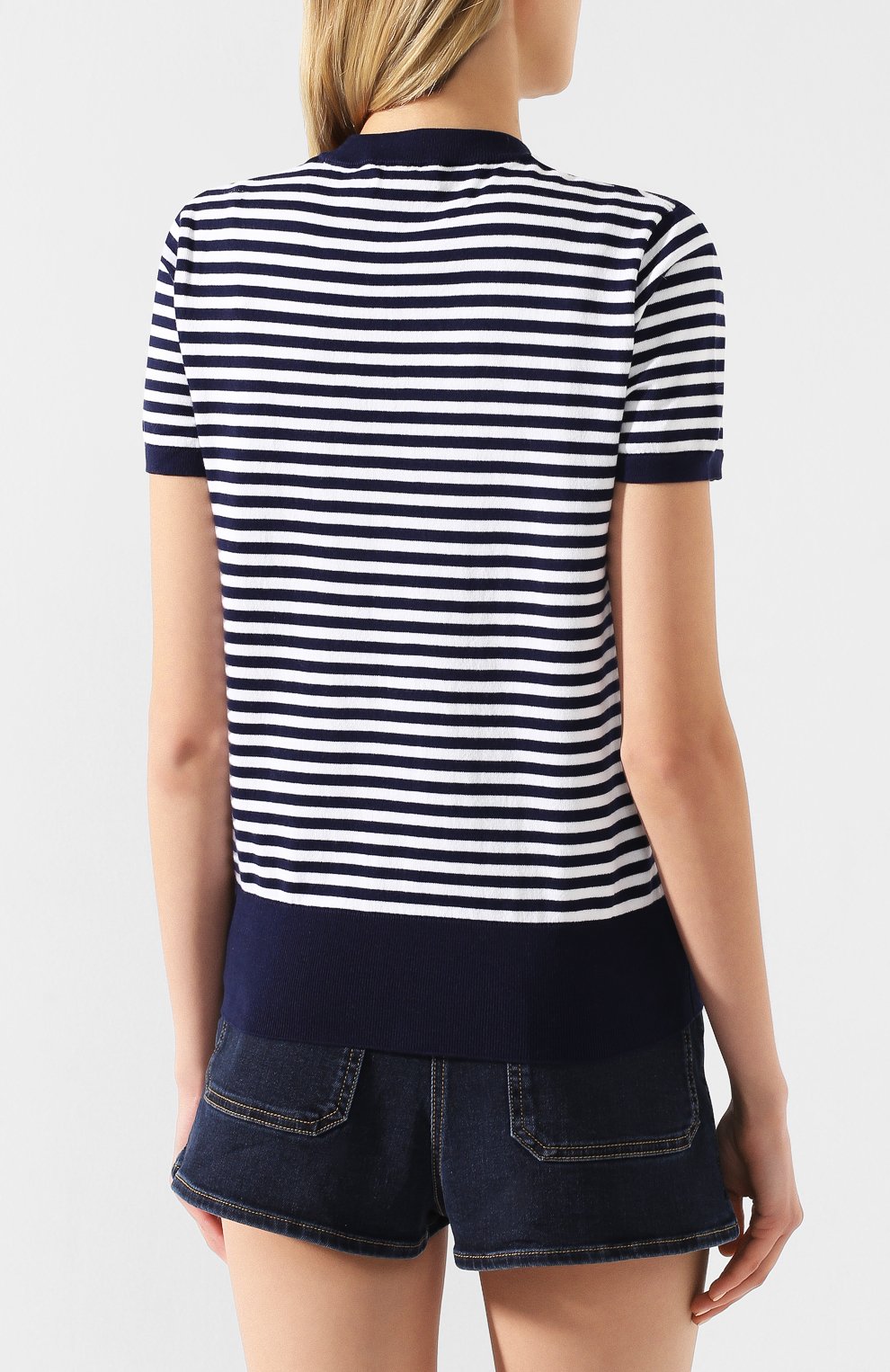 Хлопковый топ POLO RALPH LAUREN темно-синего цвета по цене 15200 руб., арт. 211780395, фото 4 Хлопковый топ POLO RALPH LAUREN, арт. 211780395, фото 4