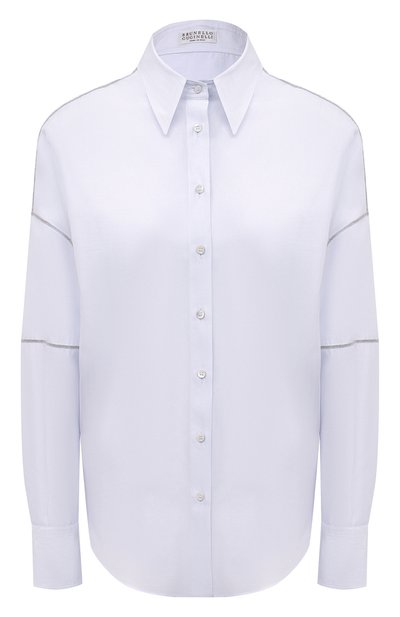 Женская рубашка из хлопка и шелка BRUNELLO CUCINELLI, арт. MF766NF506