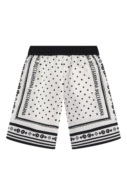 Детские хлопковые шорты DOLCE & GABBANA черно-белого цвета, арт. L43Q47/FI5KQ/2-6 | Фото 2 (Нос: Не проставлено; Материал сплава: Проставлено)