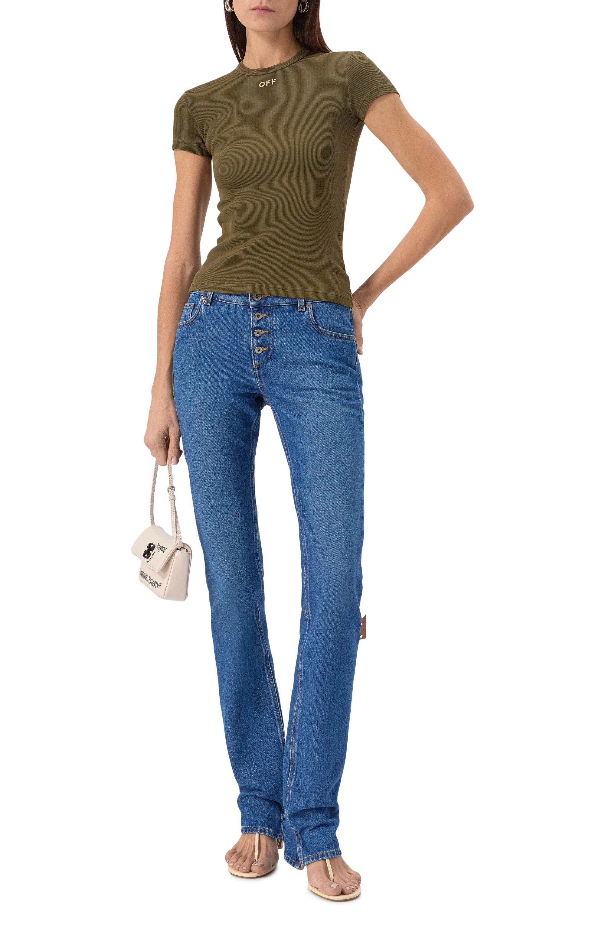 Хлопковая футболка OFF-WHITE, арт. 0WAA065S25JER0015401, фото 2