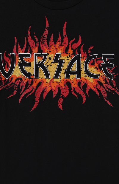 Хлопковая футболка VERSACE черного цвета по цене 15100 руб., арт. 1018293/1A13075, фото 3 Хлопковая футболка VERSACE, арт. 1018293/1A13075, фото 3