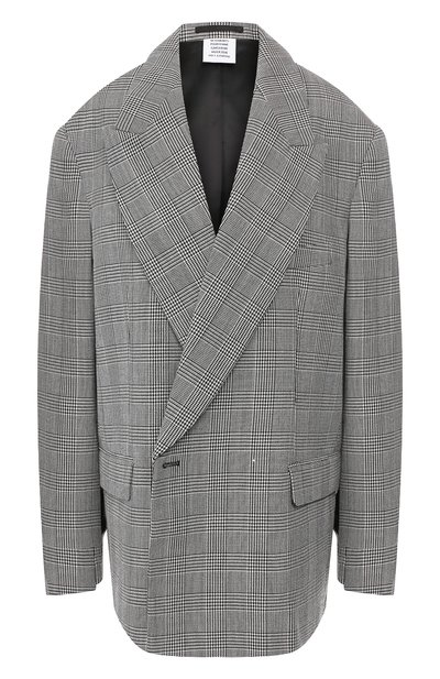 Женский шерстяной жакет VETEMENTS, арт. WAH20JA407/BLACK/WHITE CHECK