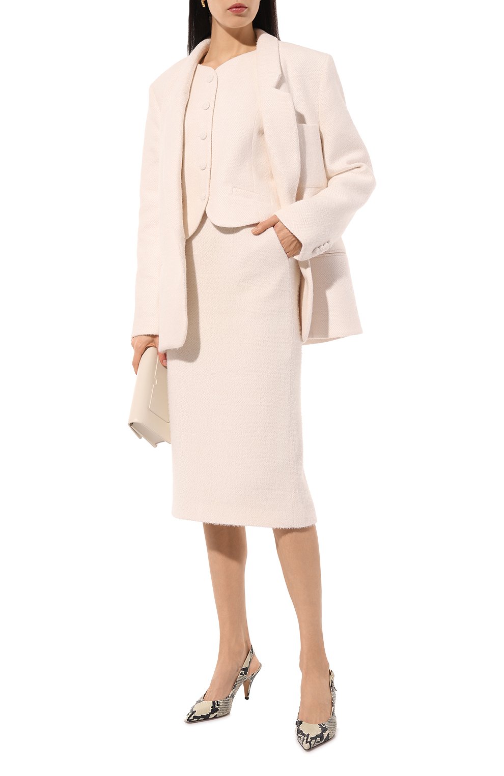 Жилет LESYANEBO молочного цвета по цене 28000 руб., арт. LN03H-411_CNC, фото 2 Жилет LESYANEBO, арт. LN03H-411_CNC, фото 2