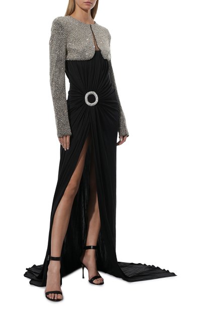 Шелковое платье BALMAIN черного цвета по цене 2385000 руб., арт. 173245/S006, фото 2 Шелковое платье BALMAIN, арт. 173245/S006, фото 2