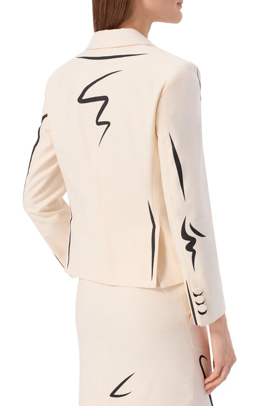 Хлопковый жакет Moschino A0501/0422 Кремовый  A0501/0422 Фото 4