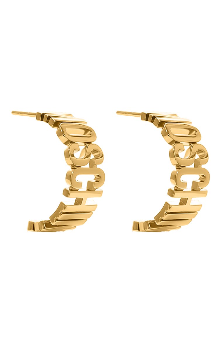 Женские серьги MOSCHINO золотого цвета, арт. 71 A9126 8402 | Фото 3 (Нос: Не проставлено; Региональные ограничения белый список (Axapta Mercury): Не проставлено; Материал: Металл)