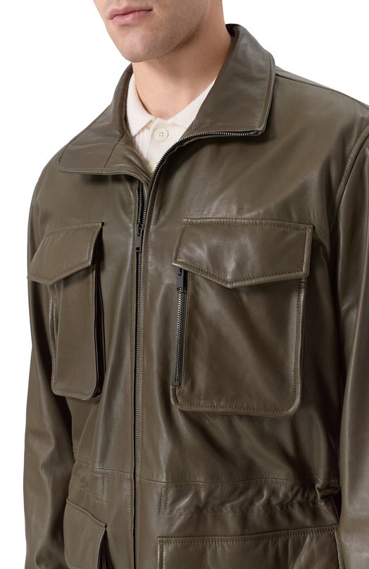 Кожаная куртка MVST 54200 Хаки  54200 Фото 5