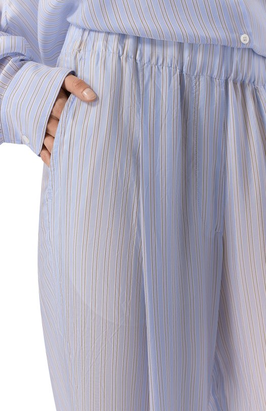 Хлопковые брюки Dries Van Noten 130909/3276 Голубой  130909/3276 Фото 5