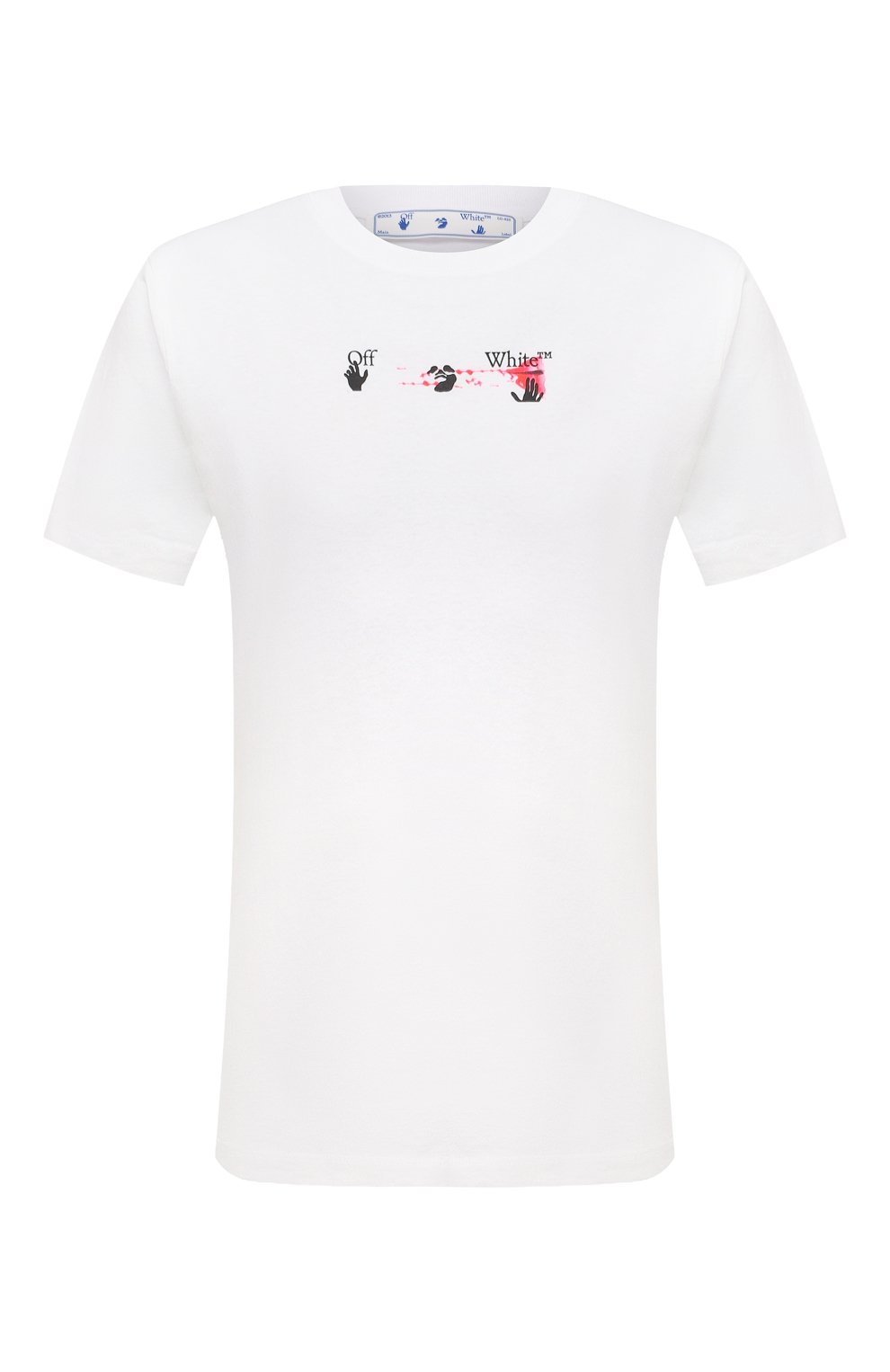 Хлопковая футболка OFF-WHITE белого цвета по цене 34300 руб., арт. 0MAA027F21JER017, фото 1 Хлопковая футболка OFF-WHITE, арт. 0MAA027F21JER017, фото 1