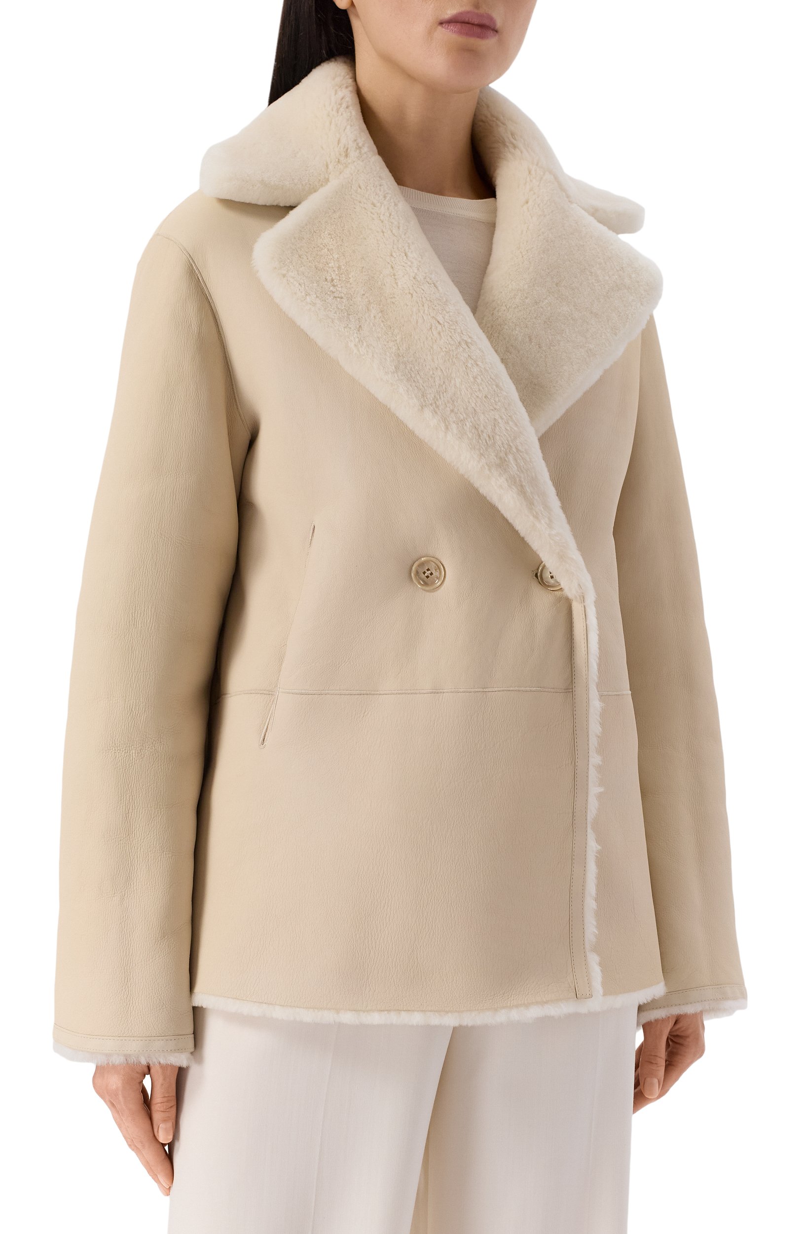 Двусторонняя дубленка KITON кремового цвета по цене 820500 руб., арт. D58673K0546F02, фото 6 Двусторонняя дубленка KITON, арт. D58673K0546F02, фото 6