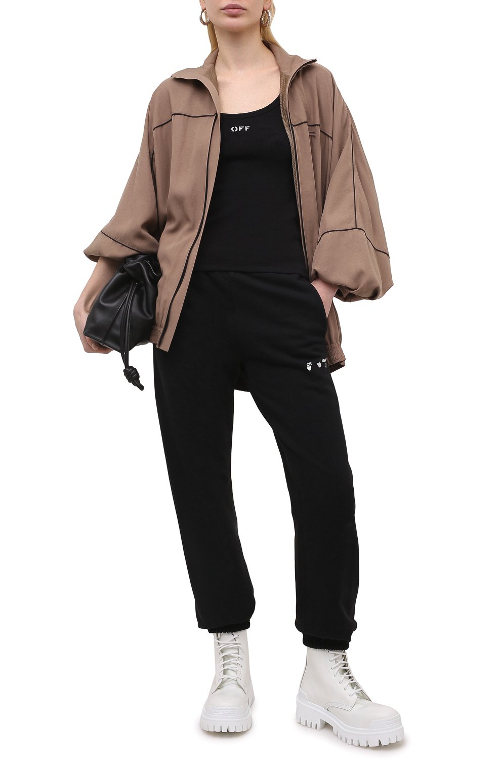 Хлопковая майка OFF-WHITE черного цвета по цене 27150 руб., арт. 0WAD072S21JER001, фото 2 Хлопковая майка OFF-WHITE, арт. 0WAD072S21JER001, фото 2