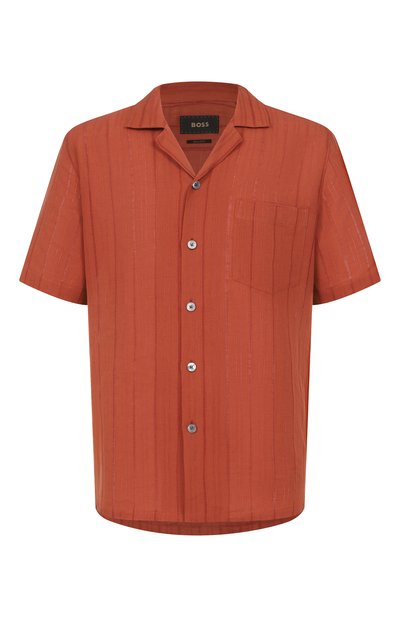 Мужская рубашка изо льна и хлопка BOSS CAMEL, арт. 50560318