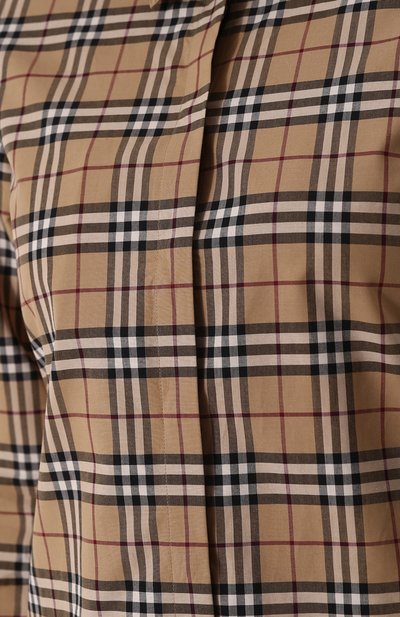 Приталенная хлопковая блуза в клетку BURBERRY, арт. 4073856, фото 5