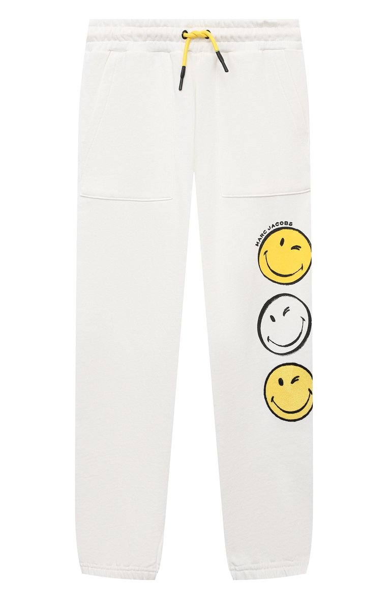 Детские хлопковые джоггеры MARC JACOBS (THE) белого цвета, арт. W60178/6A-12A | Фото 1 (Материал внешний: Хлопок; Нос: Не проставлено; Девочки Кросс-КТ: Джоггеры-одежда, Брюки-спорт; Ростовка одежда: 9 лет | 134 см, 12 лет | 152 см, 7 лет | 122 см, 5 лет | 110 см)