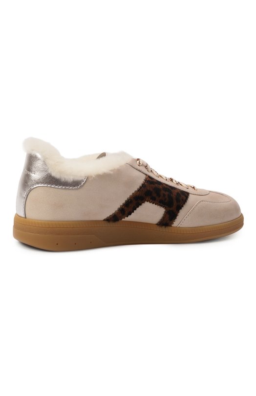 Замшевые кеды Santoni WBPG61430FARPAVA Бежевый  WBPG61430FARPAVA Фото 5