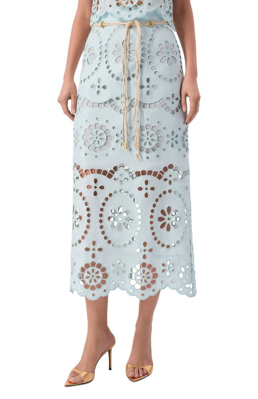 Льняная юбка Zimmermann 6179SRS261 Голубой  6179SRS261 Фото 3
