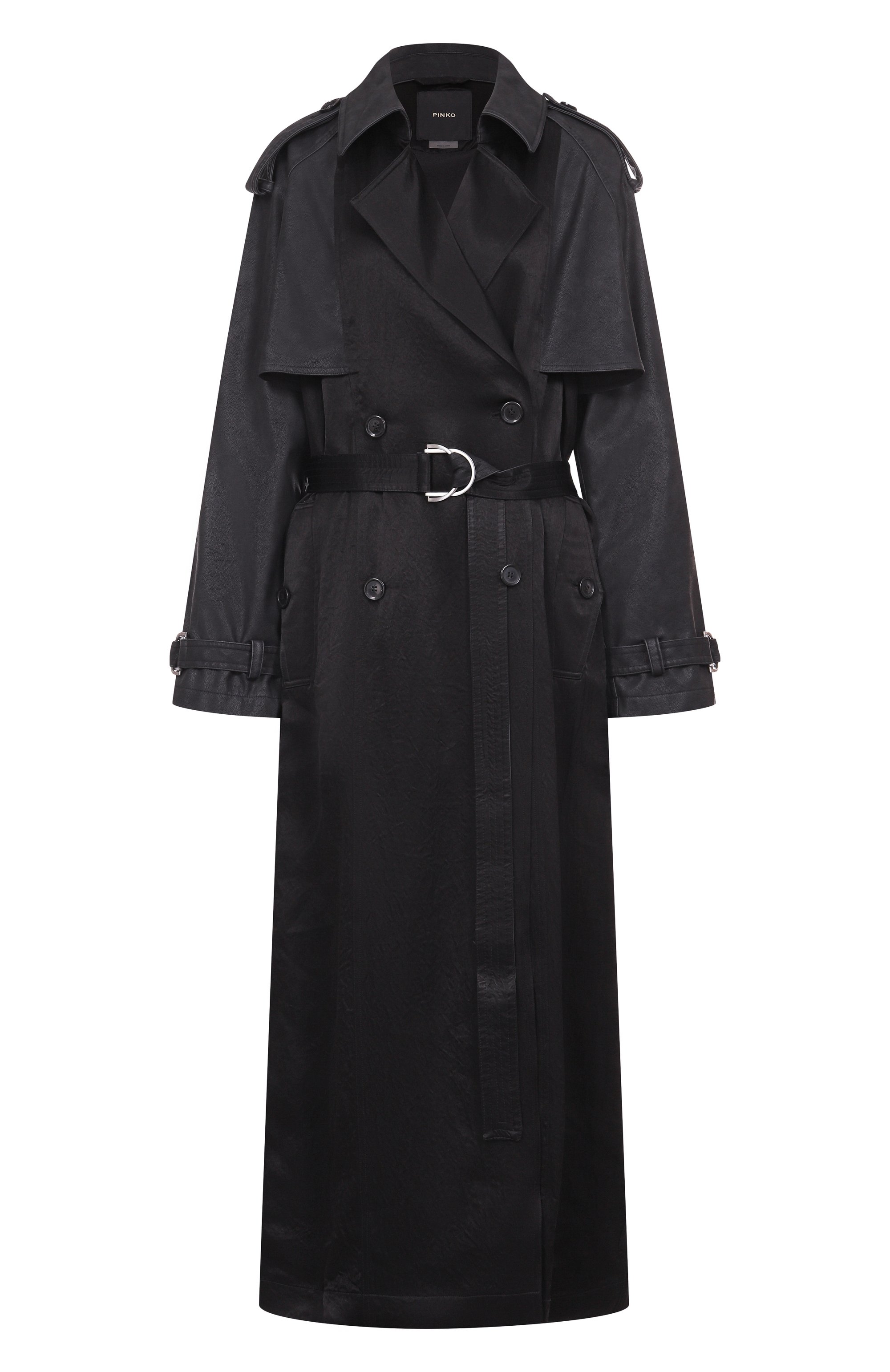 Тренч PINKO черного цвета по цене 54350 руб., арт. 104597/A2BV, фото 1 Тренч PINKO, арт. 104597/A2BV, фото 1