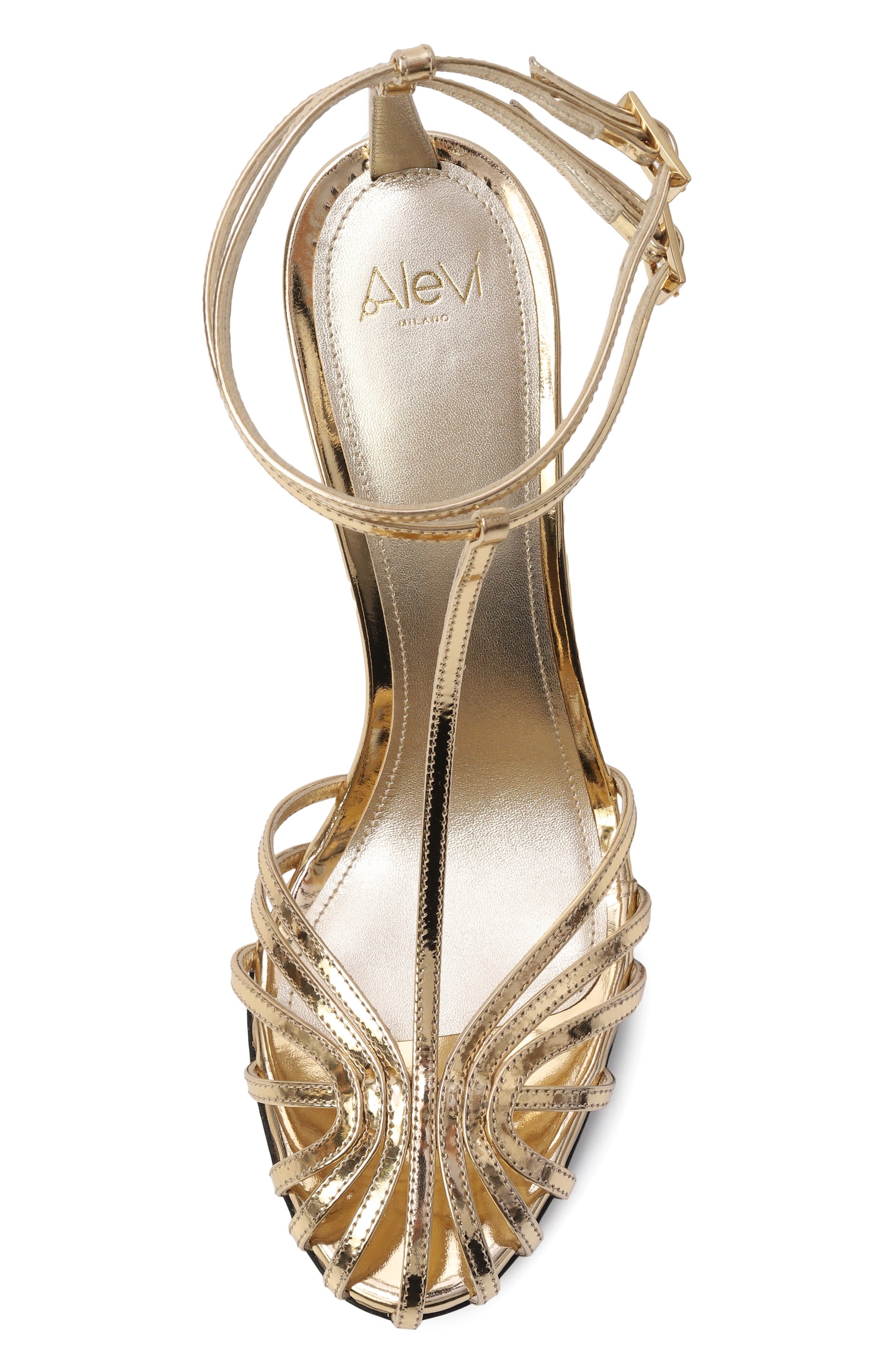 Кожаные босоножки ally 95 ALEVI MILANO, арт. L26SC009.R.0852G07/MIRR0R LEATHER, фото 6
