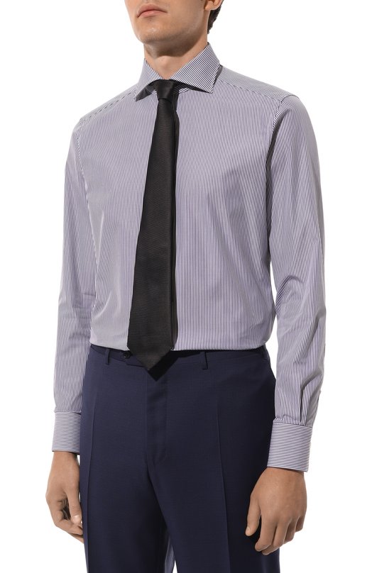 Хлопковая сорочка Zegna 701012A7/9MS0BA Синий  701012A7/9MS0BA Фото 3